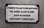 antiek gietijzeren aslast verkeersbord Noorwegen, Antiek en Kunst, Ophalen