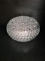 Vintage glazen plafondlamp plafonniere rond, Ophalen of Verzenden, Zo goed als nieuw, Glas, Retro vintage