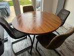 Ronde eettafel inclusief 4 eetstoelen, Huis en Inrichting, Complete eetkamers, Ophalen, Zo goed als nieuw, 4 tot 6 stoelen