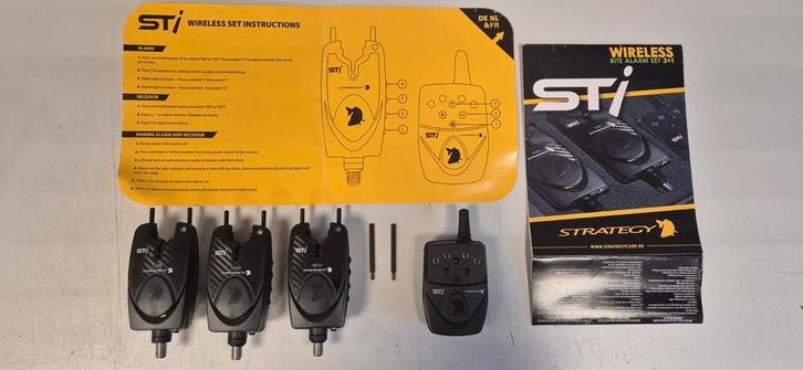 Strategy STi Wireless Bite Alarm Set 3+1  professioneel, Watersport en Boten, Hengelsport | Algemeen, Zo goed als nieuw, Ophalen of Verzenden