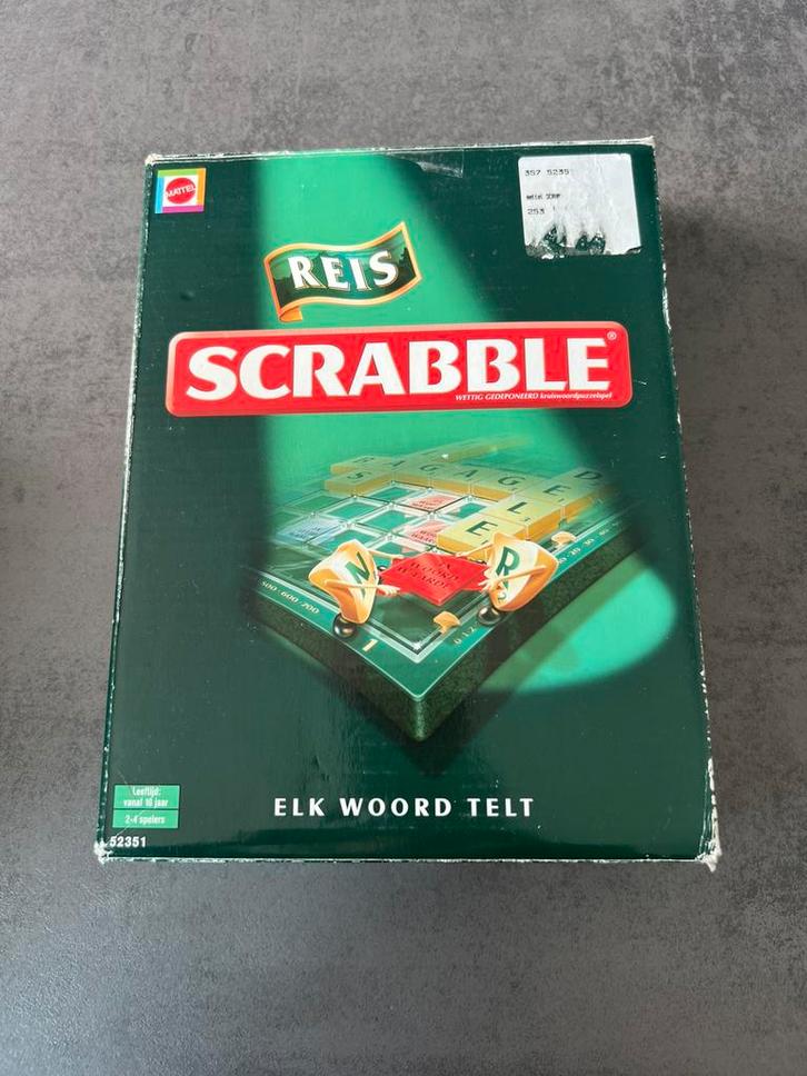 Mattel Scrabble Reiseditie, Hobby en Vrije tijd, Gezelschapsspellen | Bordspellen, Zo goed als nieuw, Ophalen of Verzenden