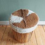 Lucky Vintage houten poef met opbergruimte, Ophalen, Minder dan 50 cm, ., Rond