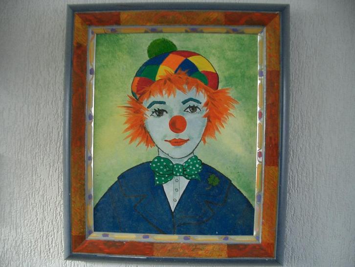 schilderij clown kunst modern woonkamer mancave decoratie, Antiek en Kunst, Kunst | Schilderijen | Klassiek, Ophalen