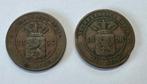 2x Nederlands-Indië 2½ cent 1857 & 1898, Postzegels en Munten, Munten | Nederland, Ophalen of Verzenden, Koning Willem III, Overige waardes