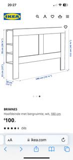 IKEA hoofdbord brimnes, Huis en Inrichting, Slaapkamer | Stapelbedden en Hoogslapers, 190 cm of minder, Overige typen, 180 cm