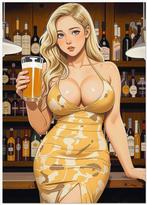 Super Sexy Strip Bier Bar Pin up 50x70cm Poster, Verzamelen, Verzenden, Kuifje, Nieuw, Beeldje of Figuurtje