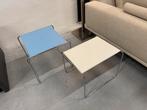 2 Showmodel Ronald schmitt salontafel bijzettafel Blauw wit, Huis en Inrichting, Tafels | Salontafels, Nieuw, Minder dan 50 cm