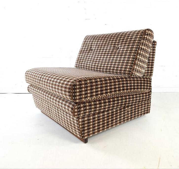 Vintage slaapfauteuil, Huis en Inrichting, Fauteuils, Gebruikt, Stof, 75 tot 100 cm, Ophalen