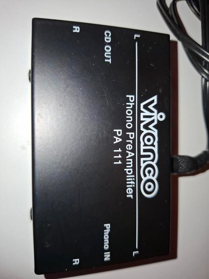Vivanco PA 111 Phono Voorversterker met Adapter, Audio, Tv en Foto, Versterkers en Receivers, Gebruikt, Stereo, Minder dan 60 watt