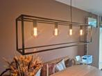 Zwarte Hanglamp met 4 Lichtpunten, Ophalen, Zo goed als nieuw, Metaal, Minder dan 50 cm