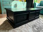 Salontafel boxtafel Saar/Emma, zwart mangohout, opbergruimte, Huis en Inrichting, Tafels | Salontafels, Ophalen, 100 tot 150 cm