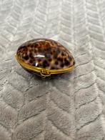 Tijger Kauri schelpendoosje / rozenkrans doosje, Antiek en Kunst, Ophalen of Verzenden