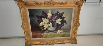 Europese school (XIX) - still life with hyacinths/vase beschikbaar voor biedingen