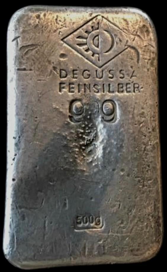 Vintage Degussa 500g Zilverbaar - Feinsilber .999, Postzegels en Munten, Edelmetalen en Baren, Zilver, Ophalen of Verzenden