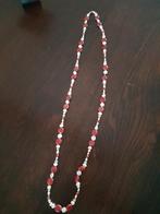 Echt parelcollier: witte, oranje en zalm parels, rood koraal, Nieuw, Ophalen of Verzenden, Steen of Mineraal, Met edelsteen