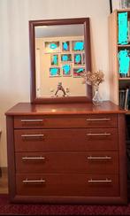 Ladekasten + spiegel, Huis en Inrichting, Kasten | Ladekasten, Ophalen, Gebruikt, Eikenhout, 50 tot 100 cm