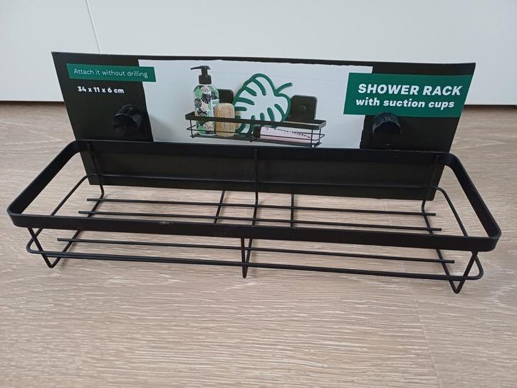 Nieuw douche rekje zwart met zuignappen, Huis en Inrichting, Kasten | Schoenenrekken, Nieuw, Ophalen
