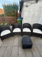 Luxe Wicker Tuinset: 4 John Lewis Kuipstoelen + Opbergbox, Tuin en Terras, Ophalen, 4 zitplaatsen, Gebruikt, Stoel