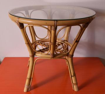 Retro vintage jaren 60 rotan Rohé Noordwolde tafel beschikbaar voor biedingen