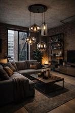 Industriële glazen hanglamp met warm licht voor woonkamer XL, Huis en Inrichting, Lampen | Hanglampen, Nieuw, Ophalen of Verzenden