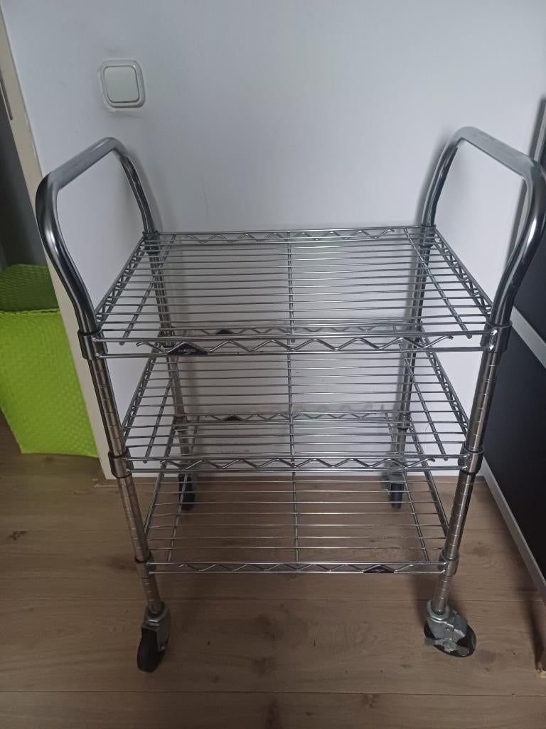 Lundia metalen rek op wielen, Ophalen of Verzenden, Gebruikt