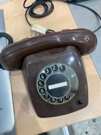 Vintage ptt de lyxe t65 draaischijf telefoon 1981 bruin, Telecommunicatie, Vaste telefoons | Niet Draadloos, Ophalen, Gebruikt