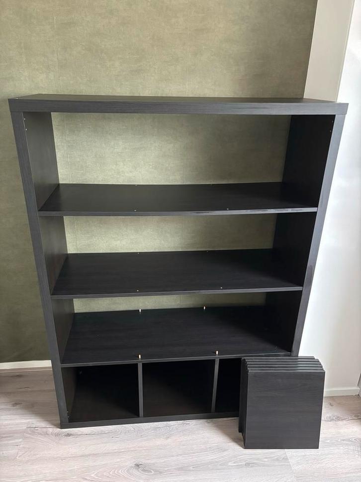 IKEA Kallax Kast - 12 vakken - Zwart, Huis en Inrichting, Kasten | Boekenkasten, Zo goed als nieuw, 100 tot 150 cm, 100 tot 150 cm