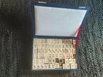 Leuk oud Mahjong spel van been en bamboe, Drie of vier spelers, Ophalen of Verzenden, Gebruikt