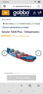 Opblaasbare kano kajak Sevylor Tahiti Plus, Watersport en Boten, Kano's, Ophalen, Drie personen of meer, Kajak, Zo goed als nieuw