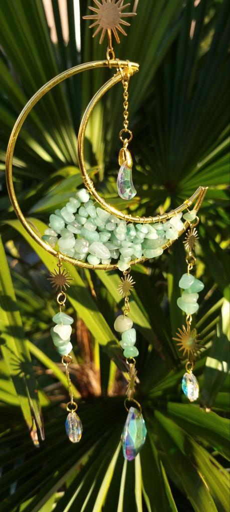 Suncatcher- Zonnevanger -Maan- groene Fluoriet, Sieraden, Tassen en Uiterlijk, Edelstenen, Nieuw, Ophalen of Verzenden