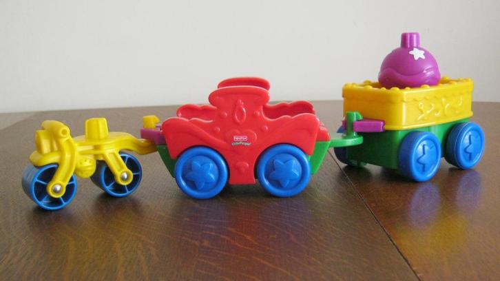 Fisher Price Little People, 6 voertuigen + hond in draairad., Kinderen en Baby's, Speelgoed | Fisher-Price, Zo goed als nieuw