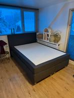 Boxspring bed 140 x 200 cm antraciet, Huis en Inrichting, Slaapkamer | Boxsprings, Ophalen, Tweepersoons, 140 cm, Zo goed als nieuw