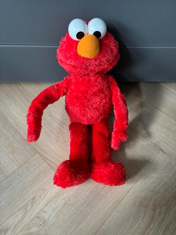 GROTE ELMO PRAAT/ZINGT/BEWEEGT KNUFFEL MET JE, Kinderen en Baby's, Speelgoed | Knuffels en Pluche, Zo goed als nieuw, Overige typen