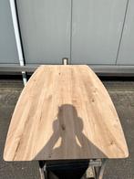 Deens ovaal eettafel 180x100x3 verjongd eiken rustiek, Ophalen, 100 tot 150 cm, Vijf personen of meer, Ovaal