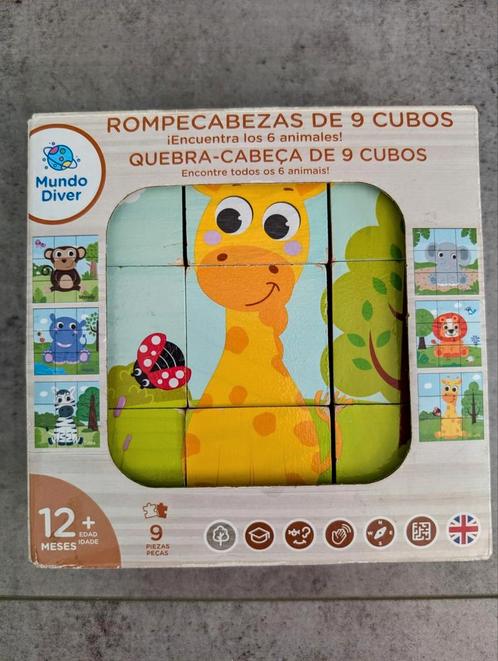Houten Dieren Kubuspuzzel Speelgoed voor Peuters, Kinderen en Baby's, Speelgoed | Houten speelgoed, Ophalen of Verzenden