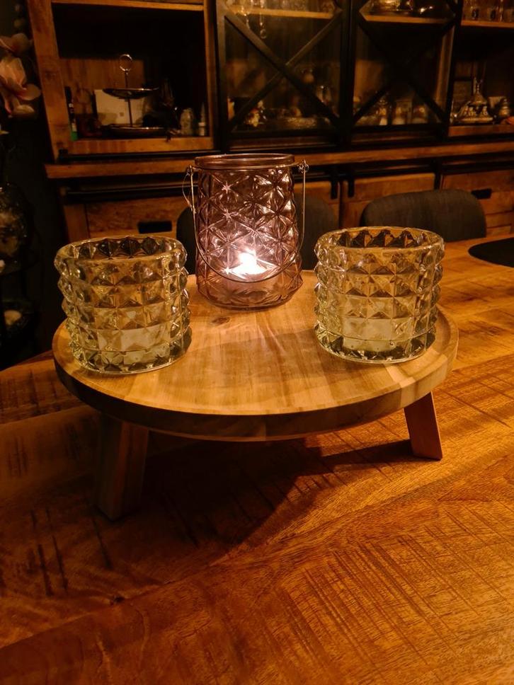 Serveerplateau met Windlichtjes - Nieuw!, Huis en Inrichting, Woonaccessoires | Kandelaars en Kaarsen, Nieuw, Kandelaar, Minder dan 25 cm