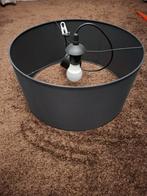 Hanglamp met stoffen kap zwart d40, Huis en Inrichting, Lampen | Lampenkappen, Ophalen, Strak, klassiek, Zwart, Rond