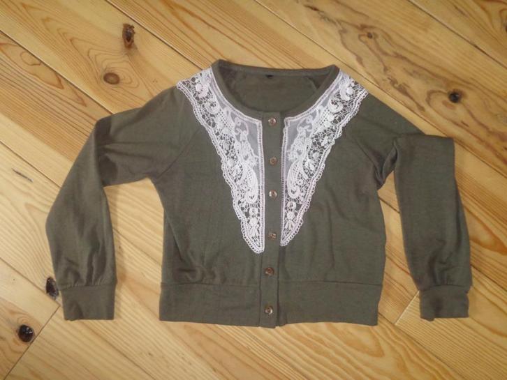 Vestje met kant., Kleding | Dames, Truien en Vesten, Gedragen, Bruin, Ophalen of Verzenden