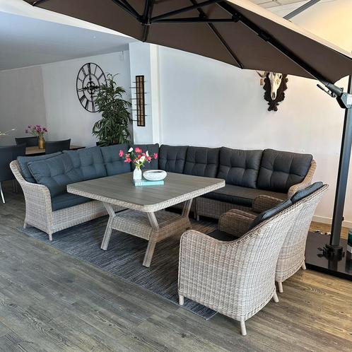 XL Wicker Tuinset / Loungeset – Flexibele hoekopstelling, Tuin en Terras, Tuinsets en Loungesets, Zo goed als nieuw, Wicker, Verzenden