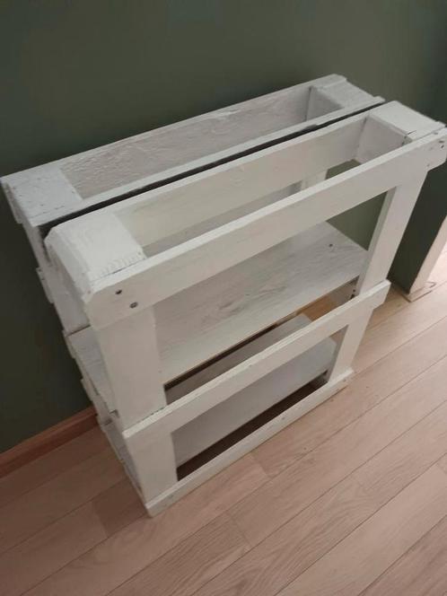 Handgemaakt Pallet Rek - Wit Hout, Huis en Inrichting, Kasten | Overige, Zo goed als nieuw, Ophalen