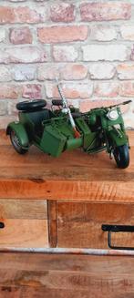 Grote 33cm Metalen Militair Motor met Zijspan 🌹NIEUW🌹, Hobby en Vrije tijd, Kadoshop geertruida, Overige typen, 1446dt, Nieuw
