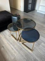 Salon tafeltjes, Huis en Inrichting, Tafels | Salontafels, Ophalen, Gebruikt, 50 tot 100 cm, Vierkant