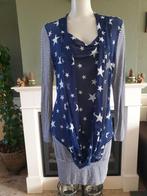 Dolce Vita blauw wit jurk lange tuniek L 42 Gratis verzenden, Maat 42/44 (L), Knielengte, Dolce Vita, Gedragen