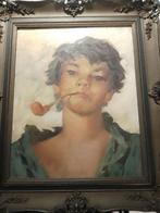 Oud schilderij: Jongen met pijp, Antiek en Kunst, Ophalen