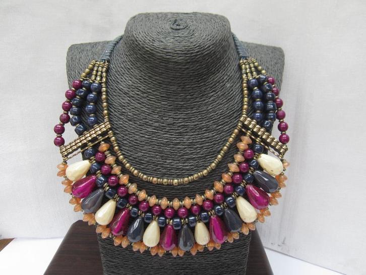 Vintage Didi kralen ketting. 6877#, Sieraden, Tassen en Uiterlijk, Kettingen, Zo goed als nieuw, Zilver, Ophalen of Verzenden