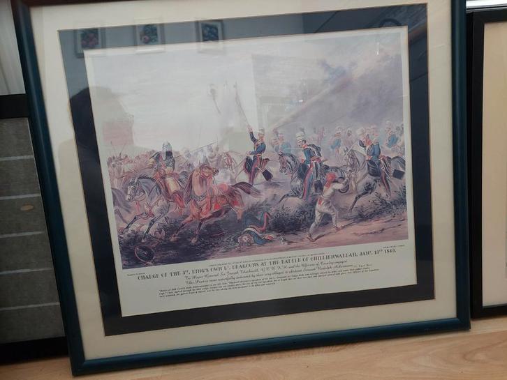 Charge 3rd King's Own Light Dragoons - Chillianwala, Antiek en Kunst, Kunst | Tekeningen en Foto's, Ophalen