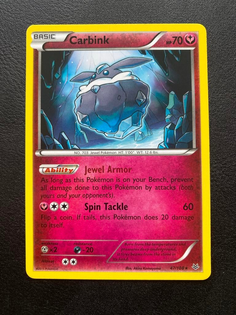 Carbink 47/108 Rare Pokémon XY Roaring Skies Packfresh Mint, Ophalen of Verzenden, Zo goed als nieuw, Losse kaart