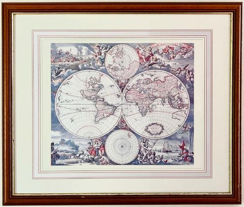 Wereldkaart in lijst, Huis en Inrichting, Woonaccessoires | Wanddecoraties, Zo goed als nieuw, Ophalen