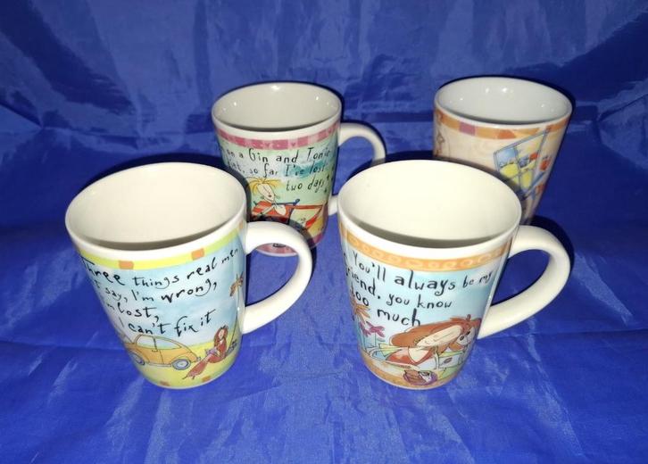 Johnson Brothers Born to Shop mokken, Huis en Inrichting, Keuken | Servies, Zo goed als nieuw, Kop(pen) en/of Schotel(s), Overige stijlen