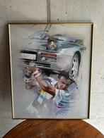 Gesigneerde zeefdruk Porsche & Tennis Twan van de Vorstenbos, Antiek en Kunst, Ophalen of Verzenden